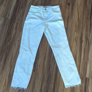 L'AGENCE Cropped Slim White Jeans, 25